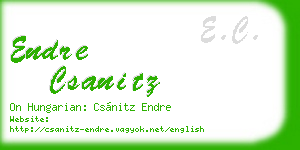 endre csanitz business card