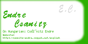 endre csanitz business card